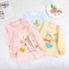baby clothes Bamboo fiber Infants 0-3 stripe T-shirts jacket men and women children spring and autumn Thin section Long sleeve T-shirt