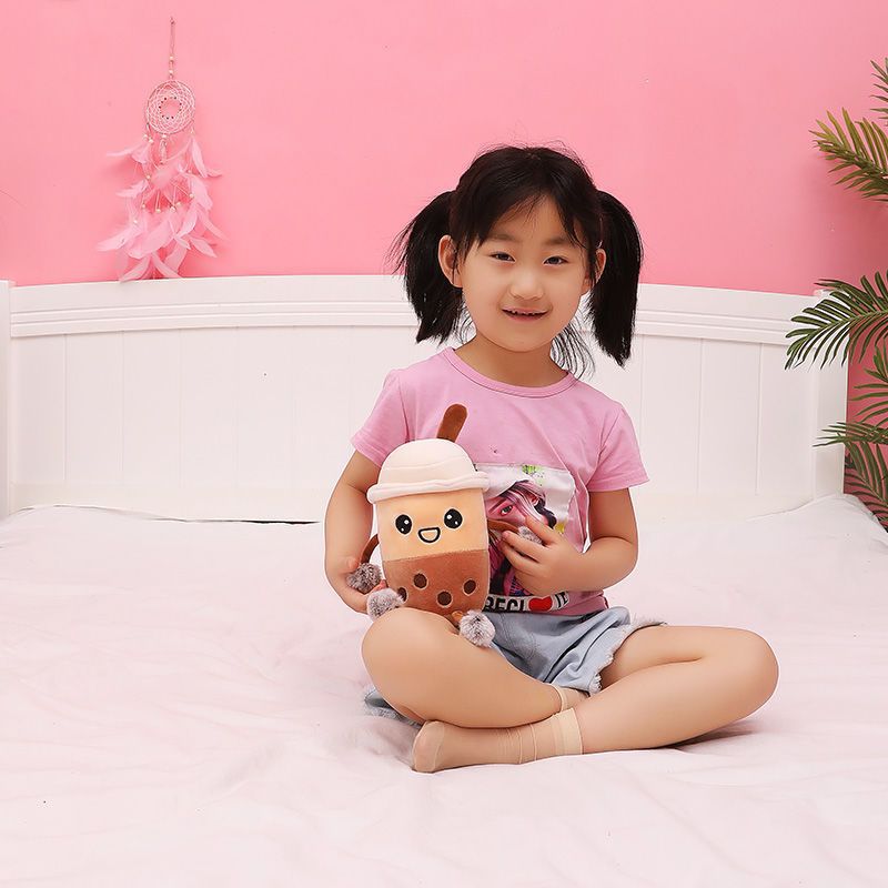 Creative Pearl Milky Tea Cup Stuffed Doll Pillow Big Super Soft Doll Bed Cushion for Leaning on Birthday Gift for Girls