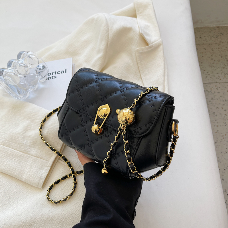 Foreign Trade Bag Women's Bag 2022 New Simple Chanel Style Versatile Women's Small Golden Balls Messenger Bag Niche Chain Bag