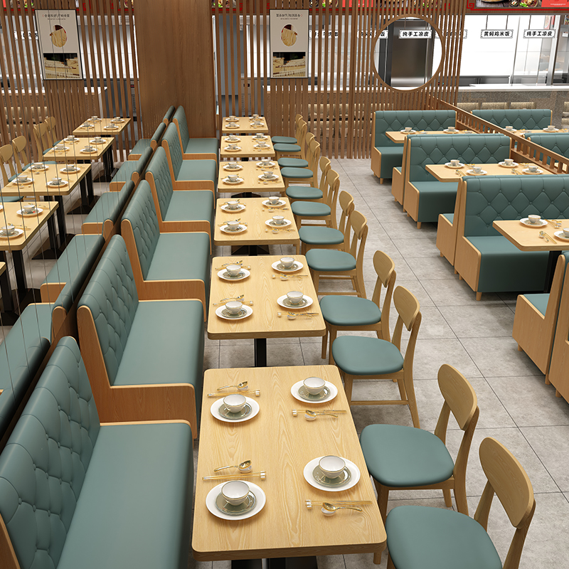 7t定 制咖啡中西餐厅桌椅组合汉堡甜品奶茶火锅饭店靠墙卡座沙发