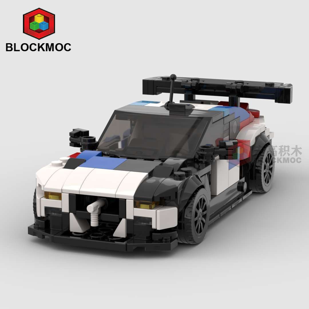 moc积木兼容乐高宝马m4 gt3跑车赛车创意拼装儿童玩具积木车模型