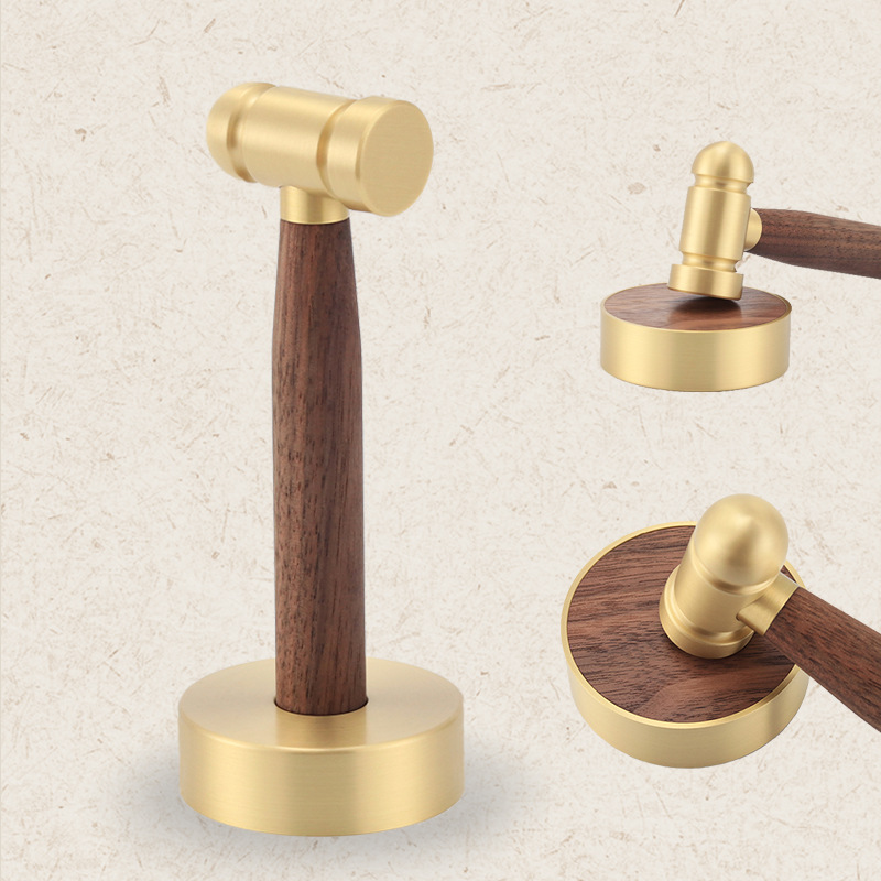铜木锤子 核桃砸金蛋家用迷你小锤子小槌子木柄锤黄铜圆头锤-阿里巴巴