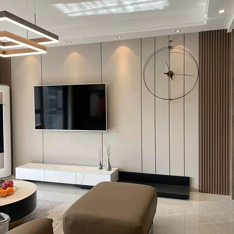 电视机背景墙硬包木饰板简约客厅沙发护墙板卧室床头酒店软包定制