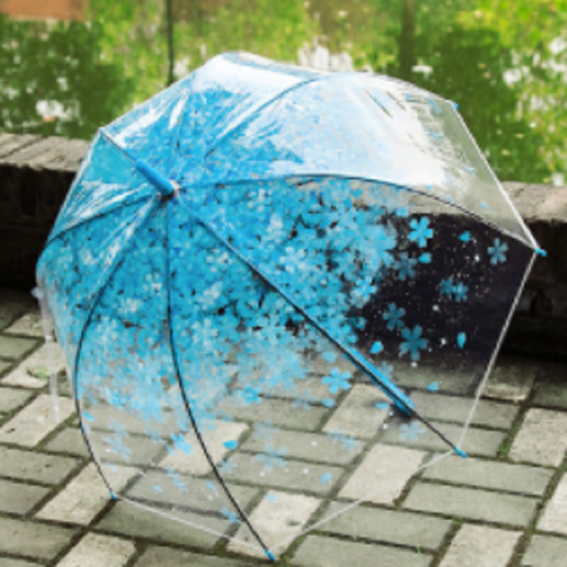 创意透明卡通直柄遮阳伞儿童春夏季户外挡紫外线长杆塑料雨伞