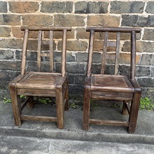 明清复古做旧实木椅子怀旧靠背椅餐椅手工木头榉木柏木餐饮业烧烤