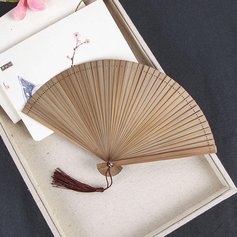 古风折扇中国风全竹扇子小号素面日式男女士手工红黑色小巧舞蹈扇