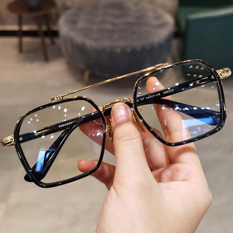 2022新款防蓝光学光眼镜架复古男女双中梁大框近视镜成品批发
