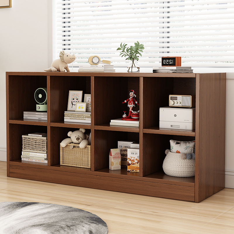 实木矮书柜客厅靠墙自由组合格子柜家用置物架落地书架简易储物柜