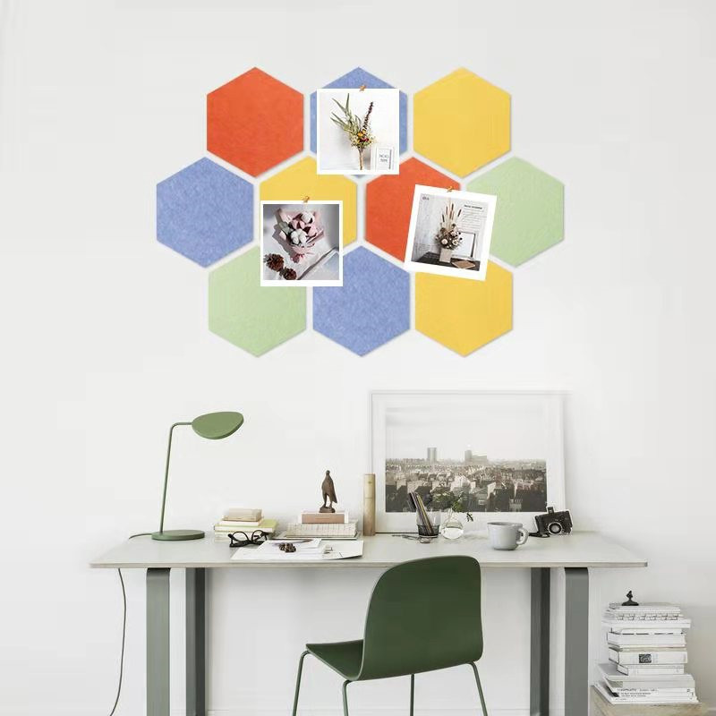 六边形贴软木板ins毛毡墙贴公司文化留言背景墙照片墙墙贴装饰