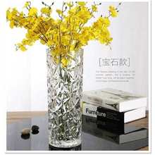 加厚玻璃花瓶 富贵竹百合直筒玻璃透明摆件 客厅餐桌插花装饰摆件