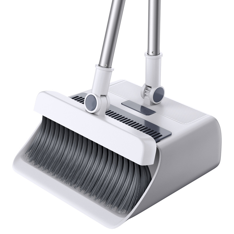 Broom Dustpan Suit Rotating Broom Household Non-Viscous Plastic Soft Hair Folding Combination Storage Cross-Border