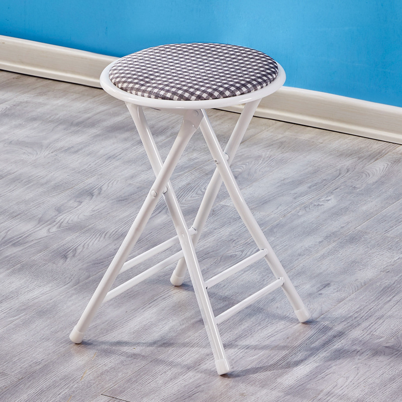 简易圆凳子折叠家用餐桌椅布艺小折叠椅子成人户外便携靠背椅阳台