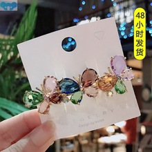 Fashion Crystal Butterfly Hair Clip Large Top Clip Flower跨