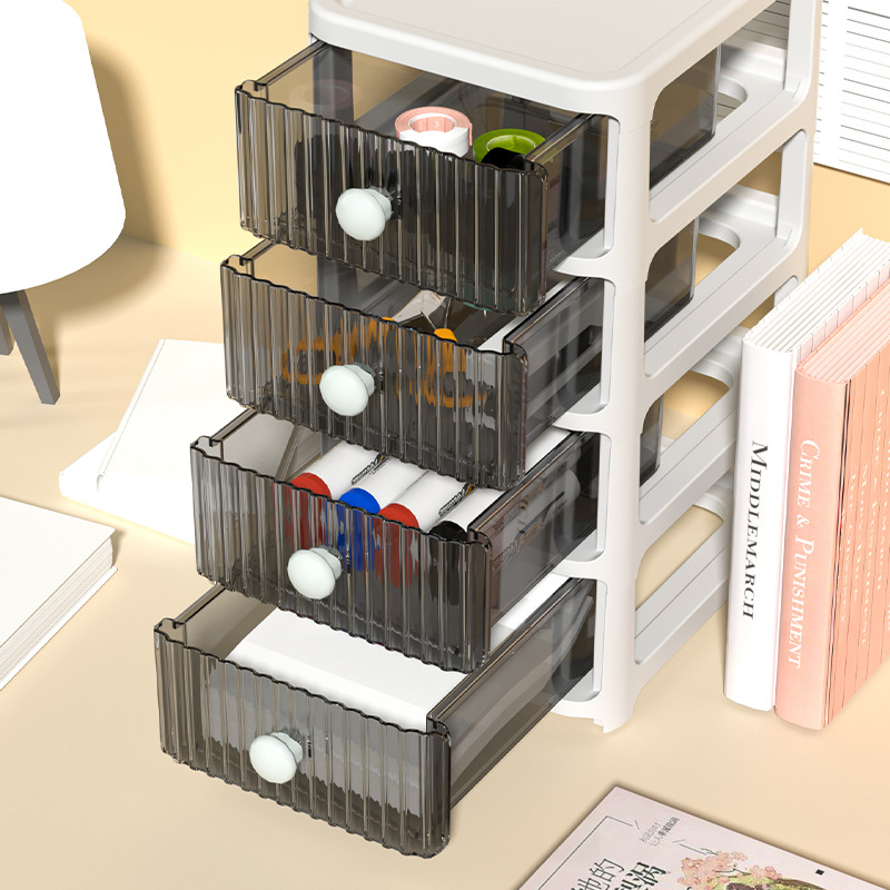 Desktop Multi-Layer Cosmetics Storage Box Office Storage Cabinet Drawer Student Dormitory Stationery Locker Ins