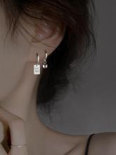 个性不对称耳扣耳钉夏季女小众设计感纯银耳钉2022年新款潮耳饰