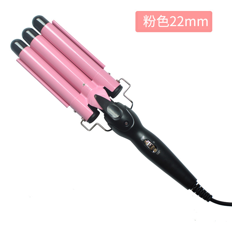 Factory Popular Hair Curler Household Hair Curler Golden Three Tube Hair Curler Big Wave Electric Hair Curler Plywood Cross-Border