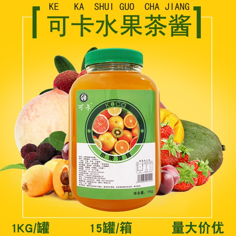 可卡水果茶酱1kg瓶装 浓缩复综合果味冲饮汁水果茶