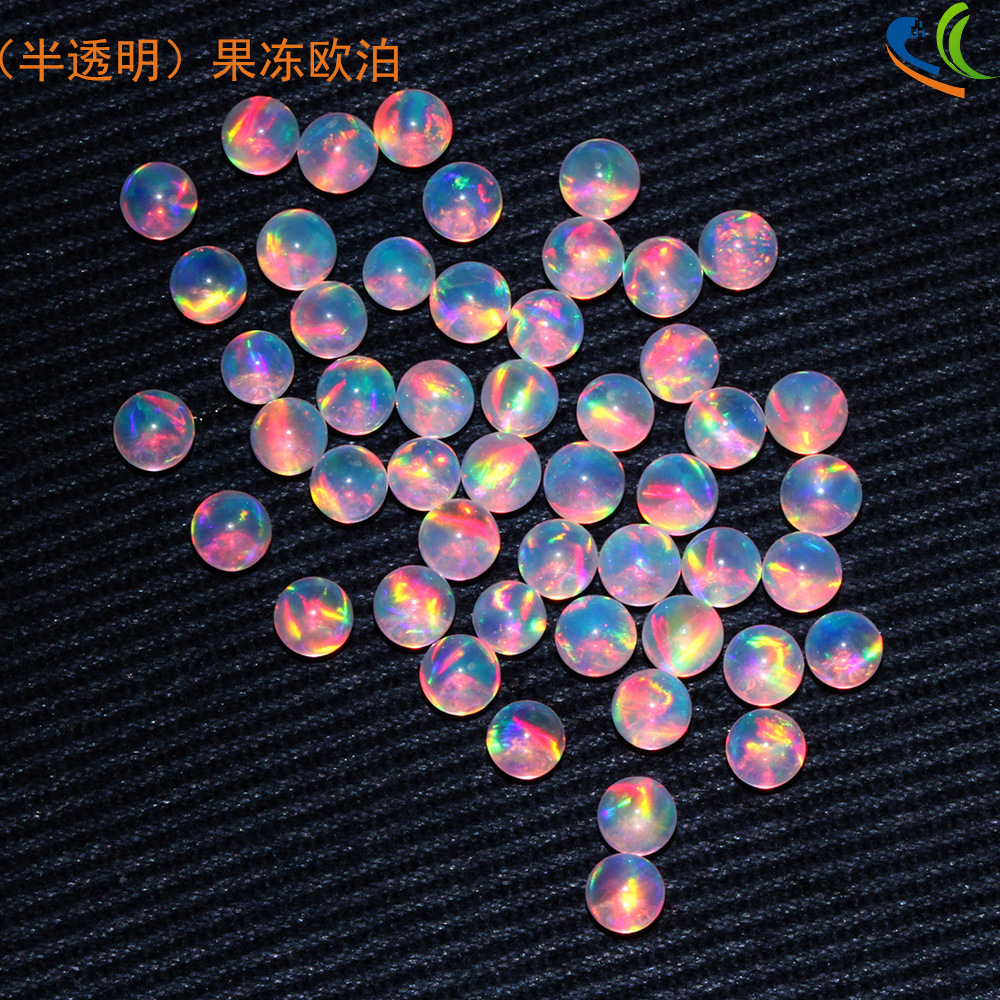 新款日本材料晶莹幻彩澳宝球圆珠 水晶半透明果冻欧泊opal珠子