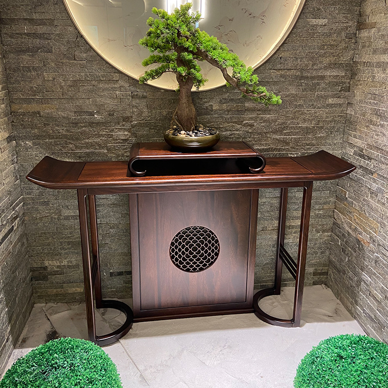 桌原木色桌子民宿成套家具意式卧室装饰收纳桌新中式玄关台简约玄关柜