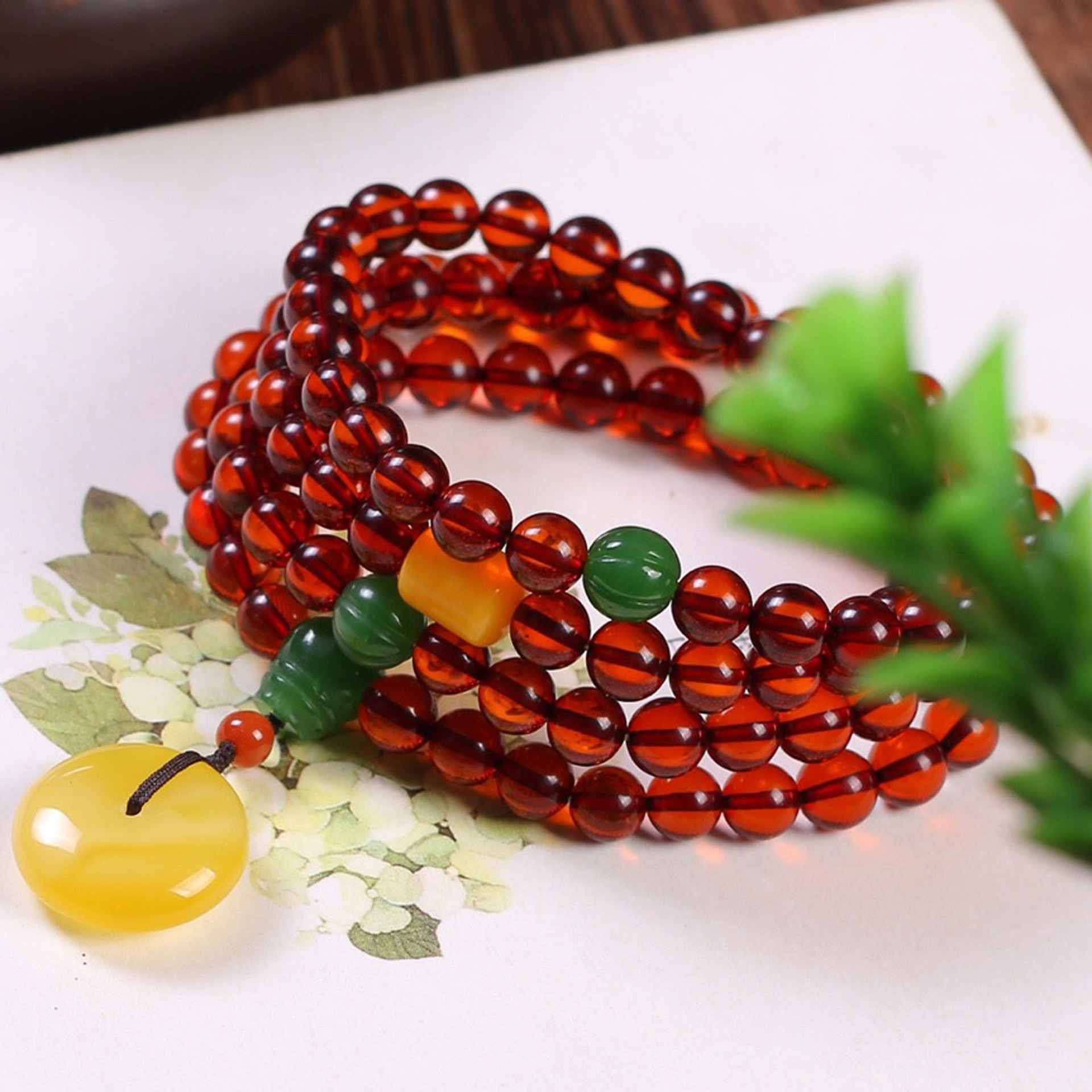 3mm108佛珠手链项链两款琥珀手链血珀干净水润透亮-阿里巴巴