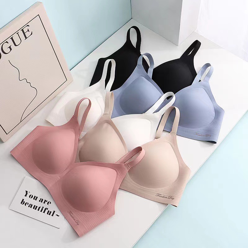 Jelly Seamless Underwear Latex Push up Accessary Breast Push up Sexy Accessory Breast Push up Beautiful Back Underwired Bra Small Shoulder Strap Women's Bra