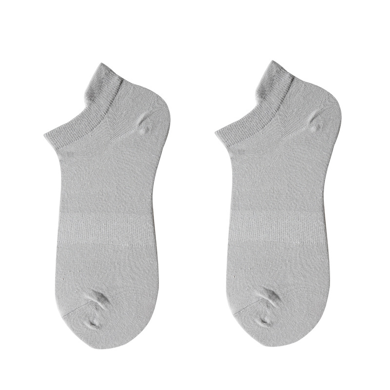 White Socks 200 Needles Men's Socks Summer Pure Cotton Sweat-Absorbent Breathable Boys Handle Waist Anti-Friction Boat Socks