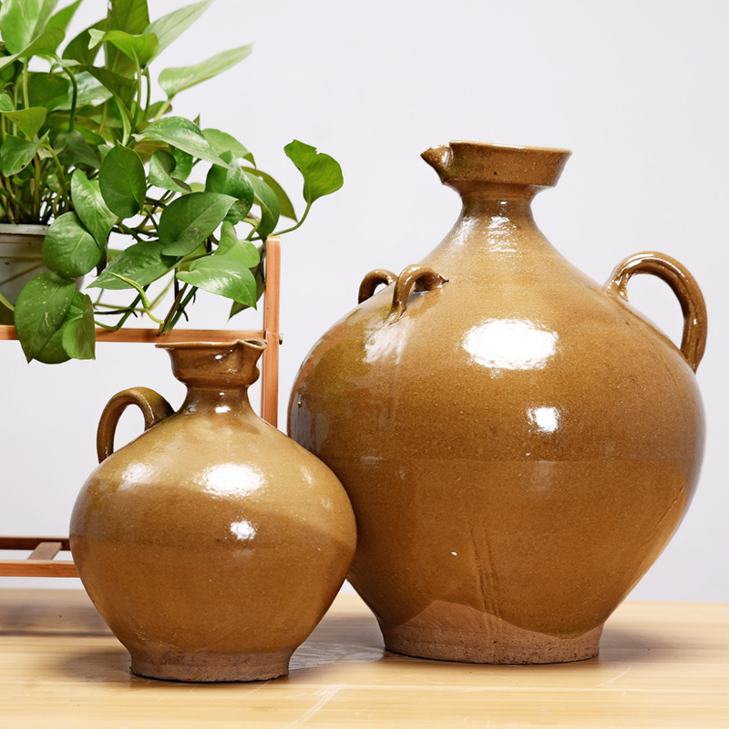 四川土陶雄鸡酒壶陶瓷仿古酒罐家用酒坛子酒坛空酒瓶酒缸陶罐釉罐