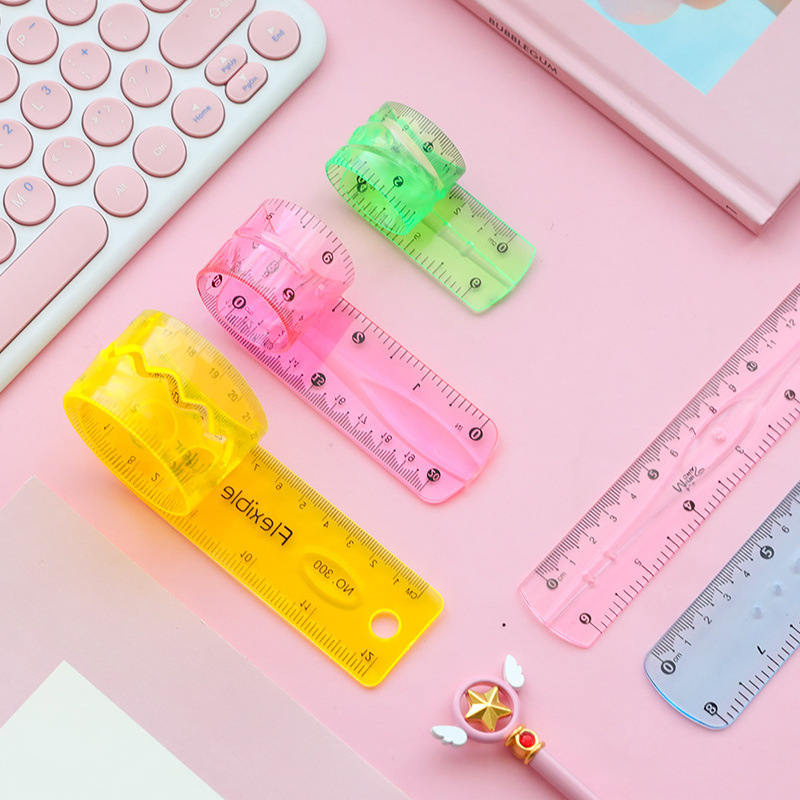 小学生软尺 多功能可弯曲儿童软尺子透明耐折软塑料直尺学习文具