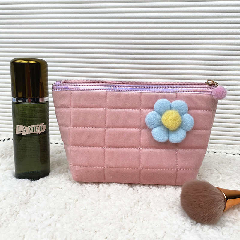New Internet Celebrity Wash Waterproof Japanese Crystal Velvet Cosmetic Bag Travel Portable Tote Buggy Bag Storage Bag