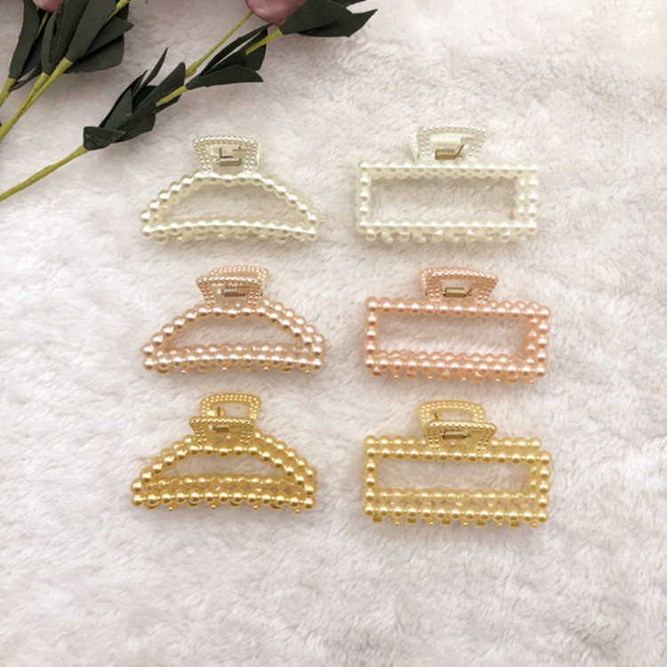 2022 Popular Manufacturers Pearl Pearl Effect Simple Wind Net Popular Temperament Crab Clamp Hair Clip for Bath