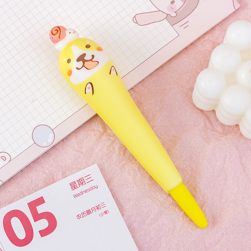 Cute Cartoon Decompression Pen Gel Pen Student Studying Stationery Pinch Lewang Red Decompression Pen Children Gift Wholesale