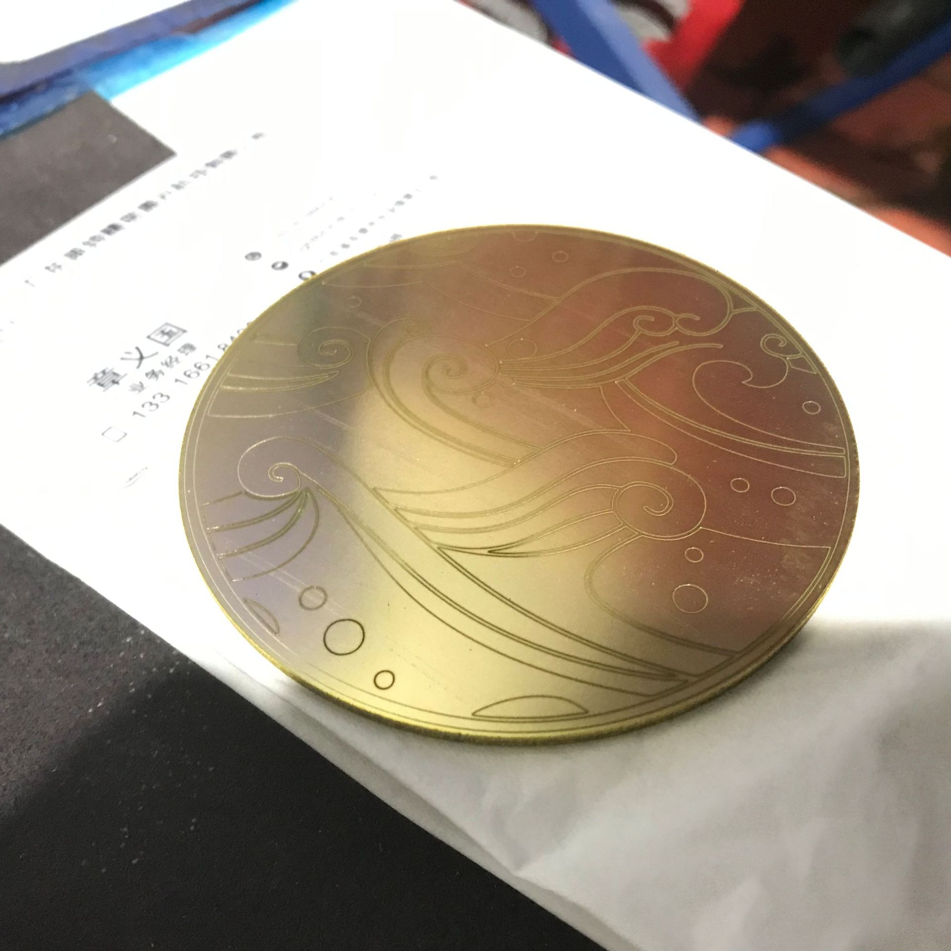 铜板镭射打标 铜牌品刻字 激光切割造型加工
