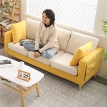 zy布艺双人沙发小户型日式三人位客厅卧室公寓现代简约网红懒人沙