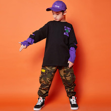 新款少儿街舞潮装套装男童hiphop嘻哈服装架子鼓演出服女童爵士舞