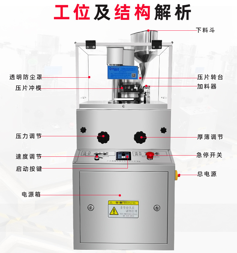 包邮5冲旋转式压片机 5-9冲圆形异形片消毒片生产设备心形压片机