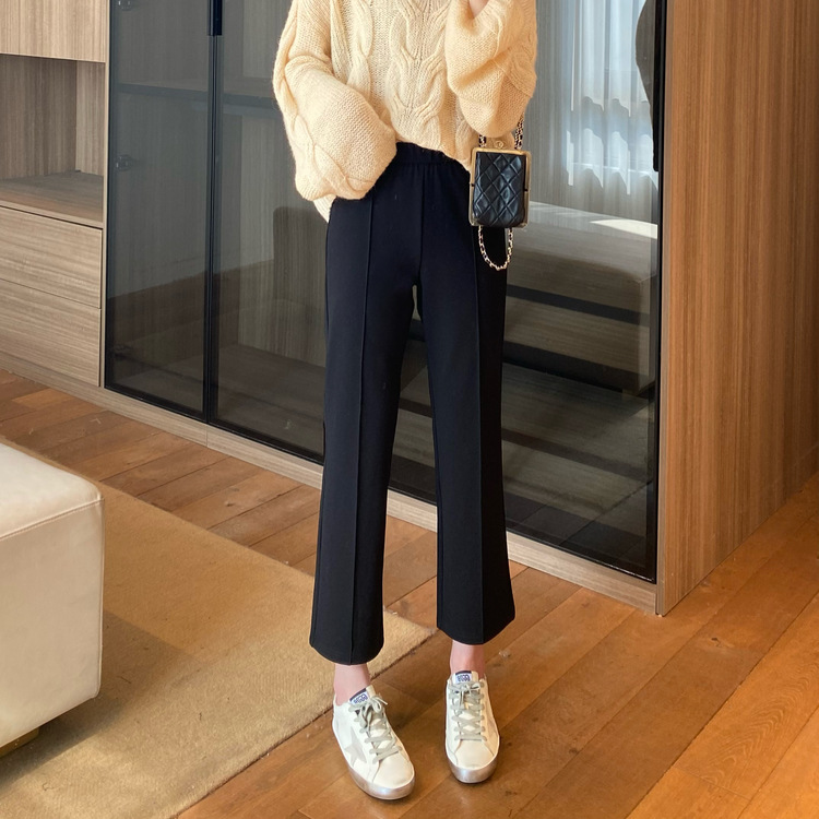 大长腿高腰小黑鱼尾裤微喇裤修身直筒裤女春夏新-阿里巴巴