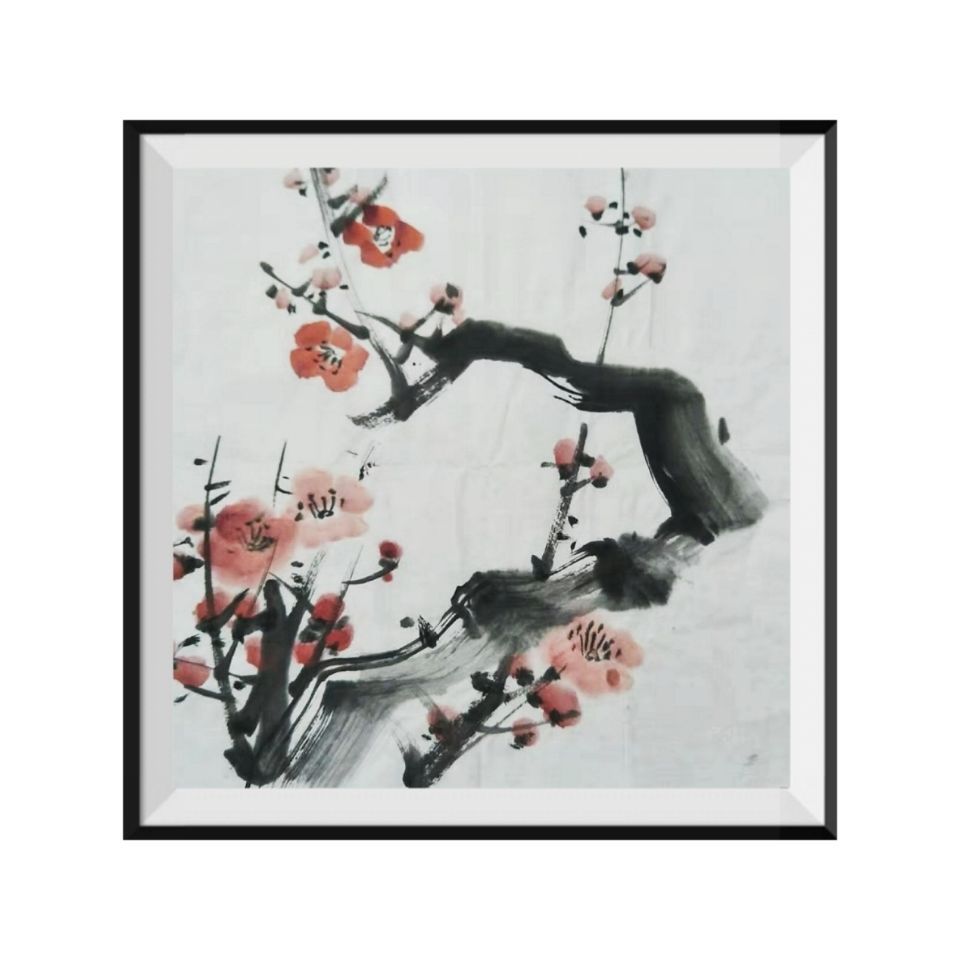 纯手绘国画斗方小品梅兰竹菊装饰画客厅餐厅酒店挂画背景墙装饰