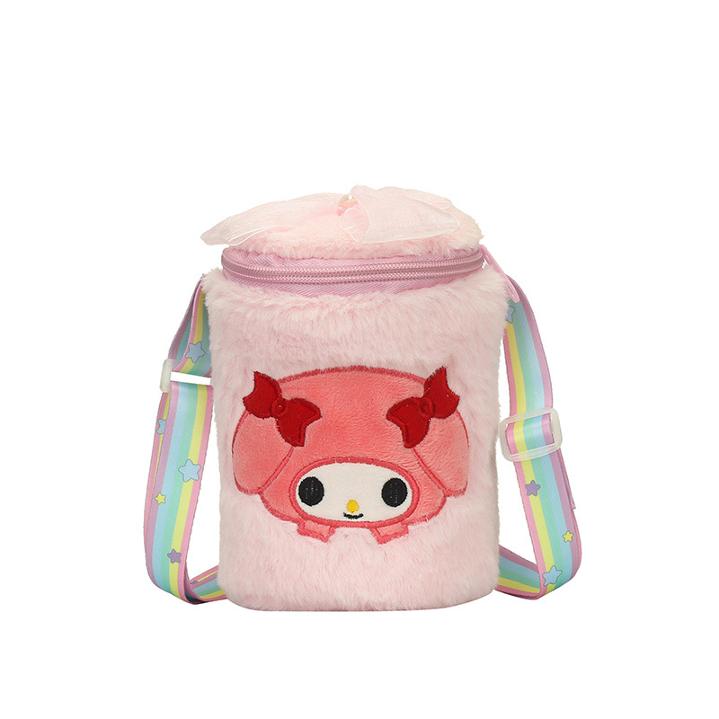 New Strawberry Bear Children's Plush Shoulder Bag Personalized Creative Boys and Girls Kettle Bag Western Style All-Matching Student Backpack