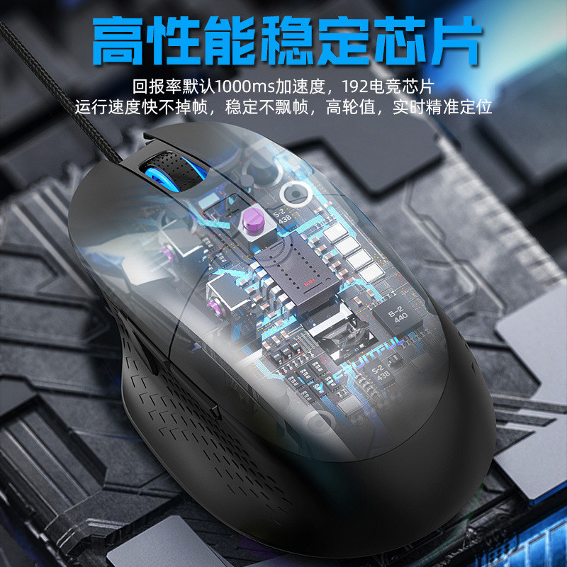 M63 Gaming Mouse for E-Sports RGB Custom Macro Mouse USB Wired Mouse Computer Office Notebook Cross-Border