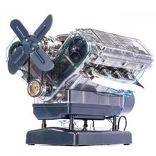 迷你发动机模型 V8仿真八缸引擎可动DIY拼装玩具汽车模包邮