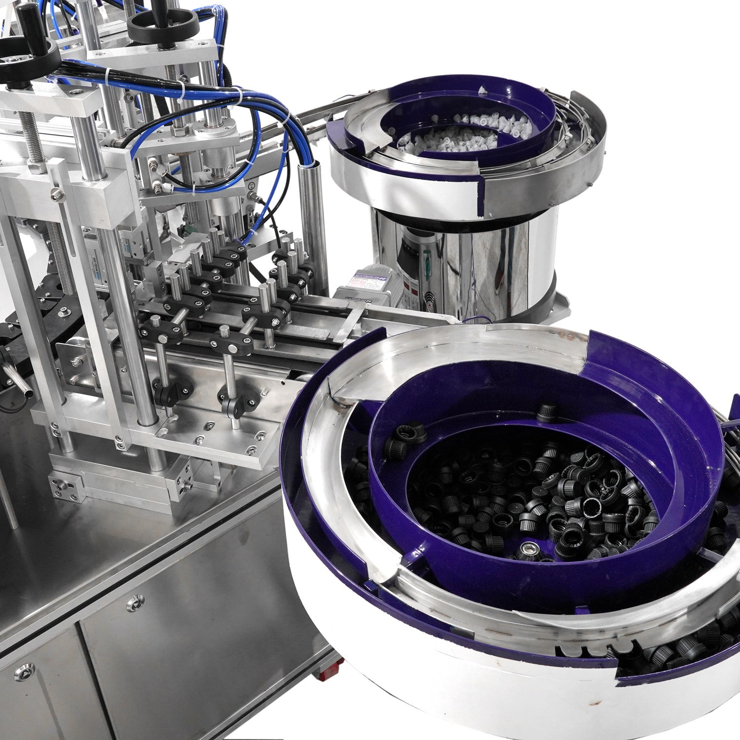 全自动精油转盘机,灌装机,自动上内盖,外盖,一年保修