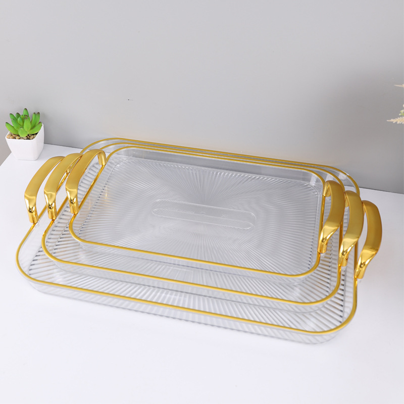 Light Luxury Pet Fruit Plate Home Living Room Bread Plate Nordic Snack Dried Fruit Plate Tray Front Desk Coffee Table Dining Tray