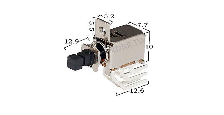 琴键开关卧式6脚 电源自锁开关弯脚90度 迷你自锁按键开关弯脚
