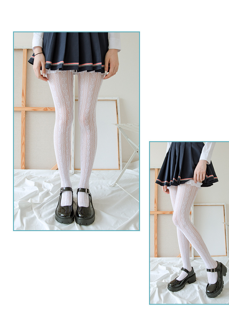 春秋蕾丝花边袜子女长筒袜jk制服中筒性感网袜lolita黑色镂空丝袜