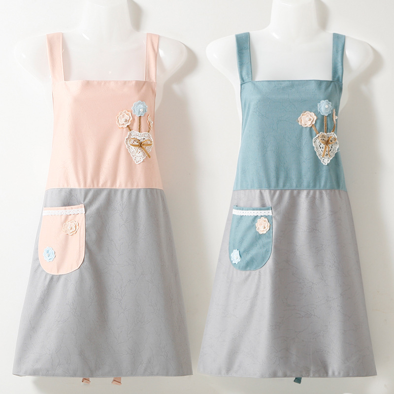 apron household kitchen special cooking oil-proof stain-proof breathable summer strap fashion sleeveless apron work clothes new
