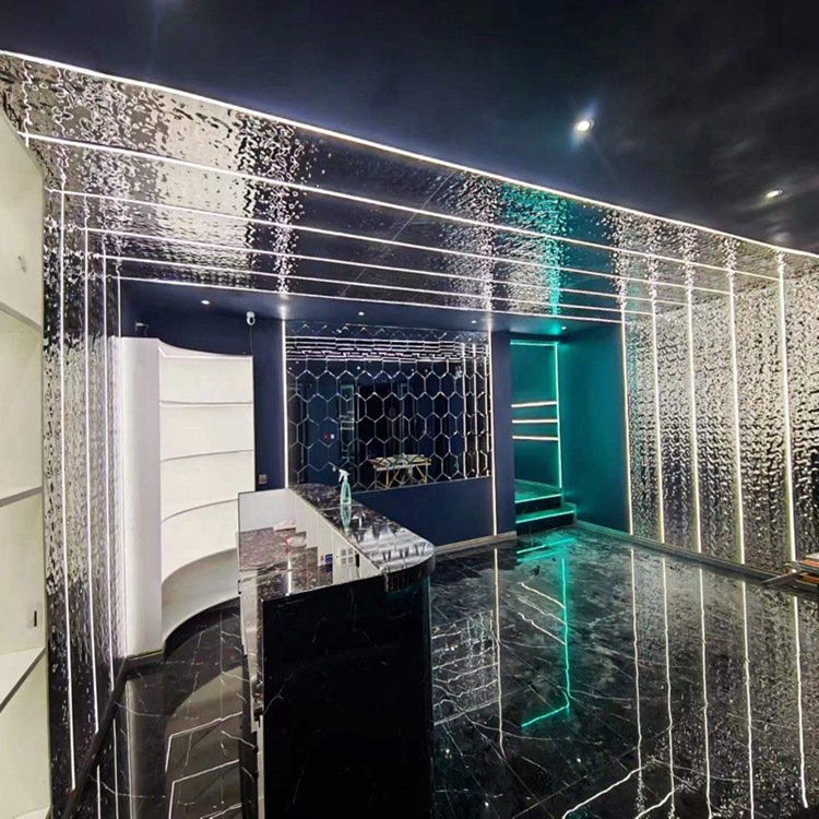 佛山厂家水波纹不锈钢板镜面8kktv吊顶天花背景墙装饰金属波浪板