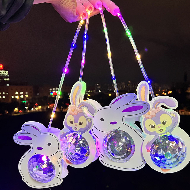 New Led Cartoon Portable Lantern Children's Portable Luminous Toy Night Market Portable Projection Lantern Stall Toy