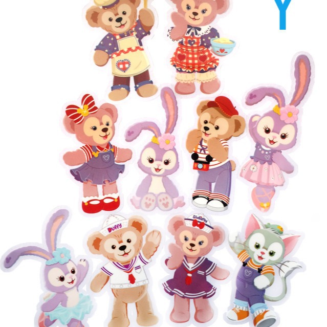 欧美可爱duffy bear达菲熊stella lou雪莉玫pvc防水diy手账贴纸