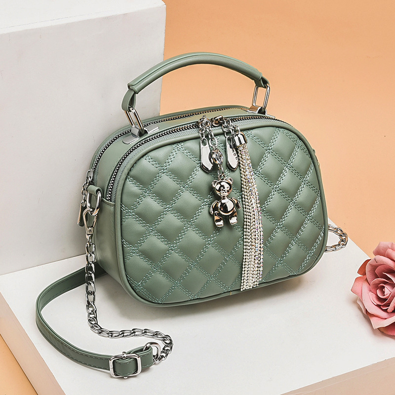 迷你可爱小圆包2022夏季新款链条单肩包韩版潮流菱格女士小包包