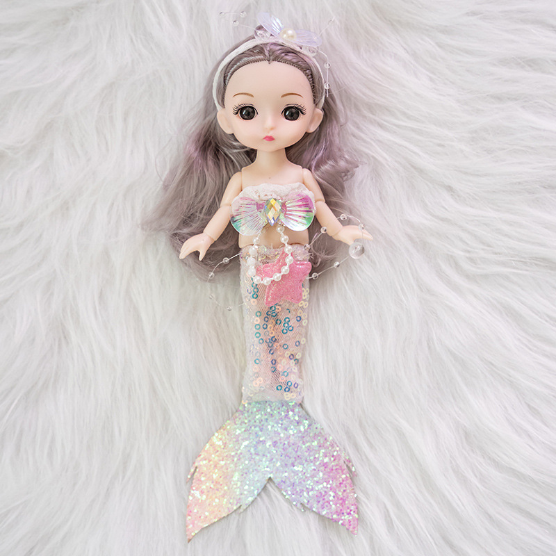 Dress-Up Mermaid Doll Yi Tian Barbie Doll Children Girl Princess 24cm Doll Toy Set Wholesale